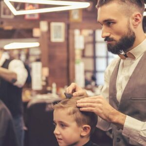 babes haircut for children kids boy is getting trendy hairstyle from expirienced hairdresser modern barbershop elegance elegantcy hair salon
